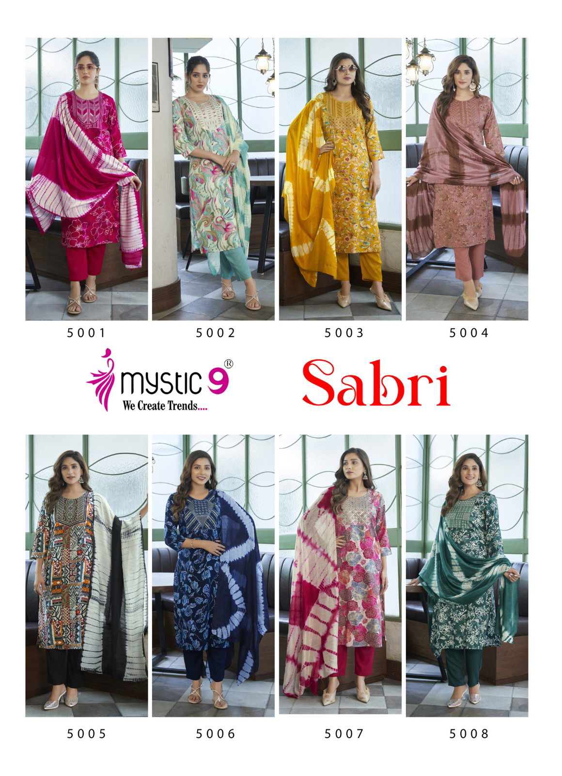 Sabri Vol 5 By Mystic 9 Rayon Printed Kurti With Bottom Dupatta Wholesalers In India